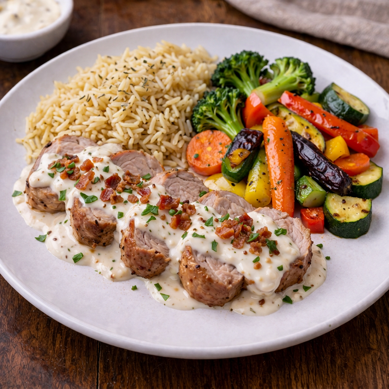 Filet de porc, sauce au boursin