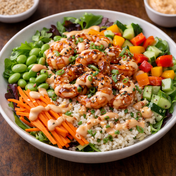 Poke bowl aux crevettes