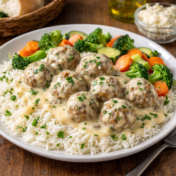 Boulettes de veau, sauce au boursin