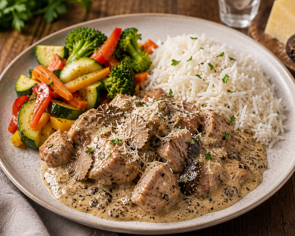 Mijoté de porc sauce à la truffe et parmesan