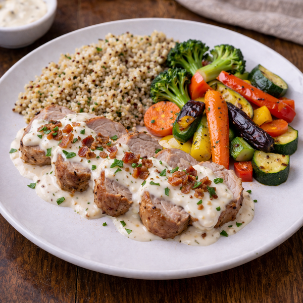 Filet de porc boursin-bacon