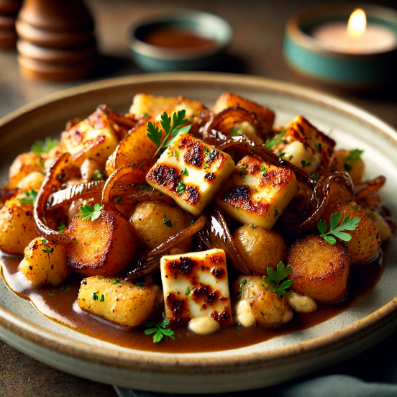 Poutine Halloumi grillé