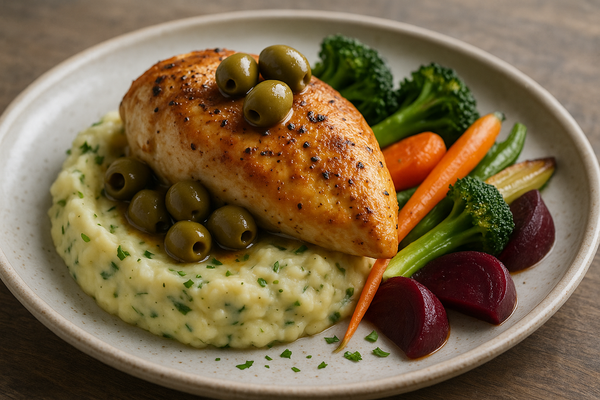 Suprême de poulet aux olives